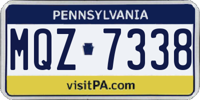 PA license plate MQZ7338