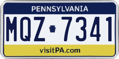 PA license plate MQZ7341