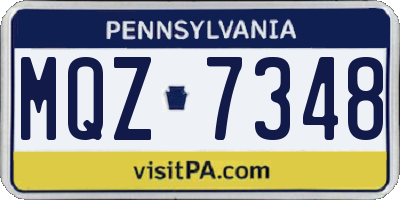 PA license plate MQZ7348