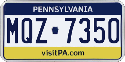 PA license plate MQZ7350
