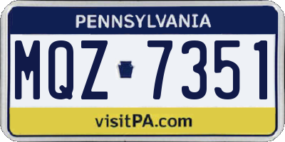 PA license plate MQZ7351