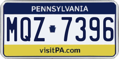 PA license plate MQZ7396