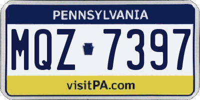PA license plate MQZ7397