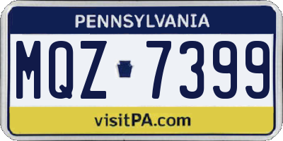 PA license plate MQZ7399