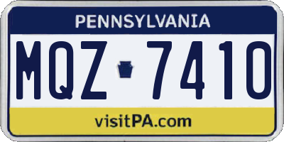 PA license plate MQZ7410
