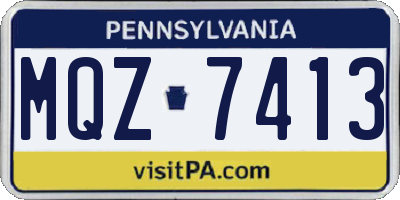 PA license plate MQZ7413