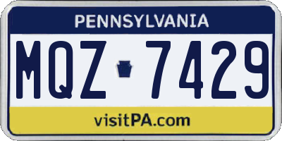 PA license plate MQZ7429