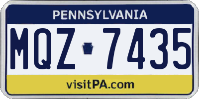 PA license plate MQZ7435