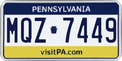 PA license plate MQZ7449