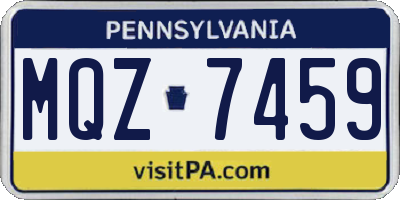 PA license plate MQZ7459