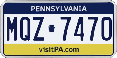 PA license plate MQZ7470