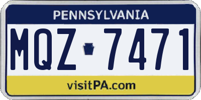 PA license plate MQZ7471