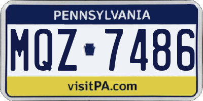 PA license plate MQZ7486