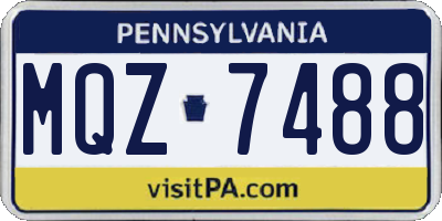 PA license plate MQZ7488