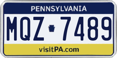 PA license plate MQZ7489