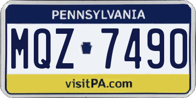 PA license plate MQZ7490