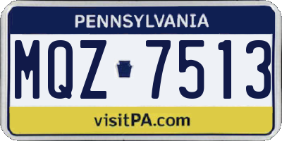 PA license plate MQZ7513