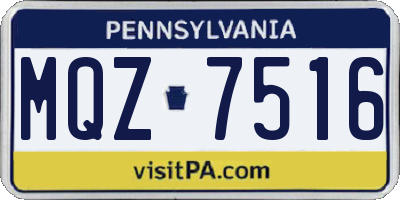 PA license plate MQZ7516