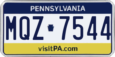 PA license plate MQZ7544