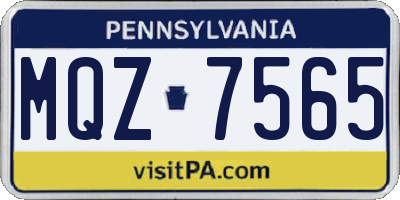 PA license plate MQZ7565