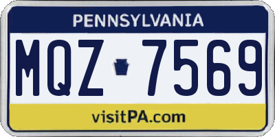 PA license plate MQZ7569