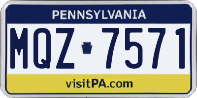 PA license plate MQZ7571