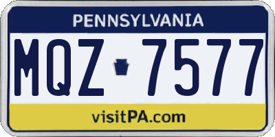 PA license plate MQZ7577