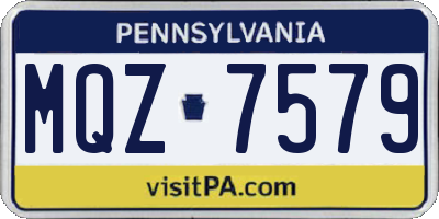 PA license plate MQZ7579