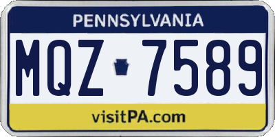 PA license plate MQZ7589