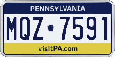 PA license plate MQZ7591