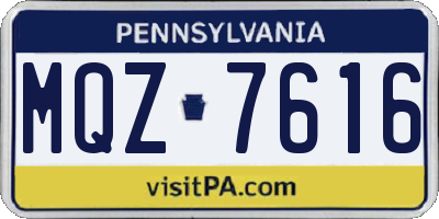 PA license plate MQZ7616