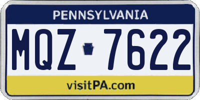 PA license plate MQZ7622