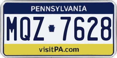 PA license plate MQZ7628