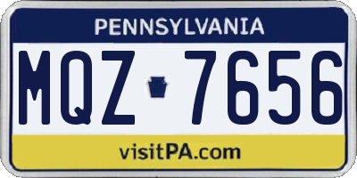 PA license plate MQZ7656
