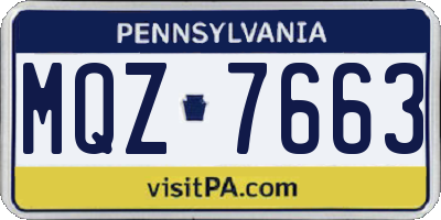PA license plate MQZ7663