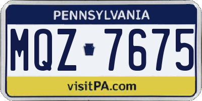 PA license plate MQZ7675