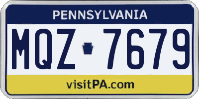 PA license plate MQZ7679