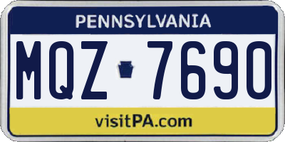 PA license plate MQZ7690