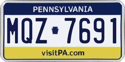 PA license plate MQZ7691