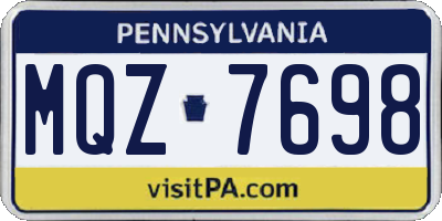 PA license plate MQZ7698