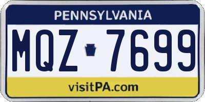 PA license plate MQZ7699