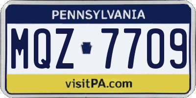 PA license plate MQZ7709