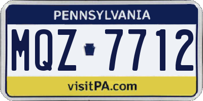 PA license plate MQZ7712