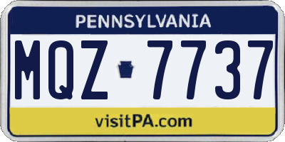 PA license plate MQZ7737