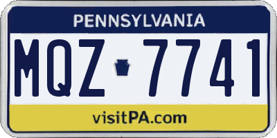 PA license plate MQZ7741