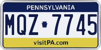 PA license plate MQZ7745