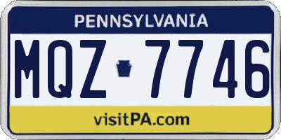 PA license plate MQZ7746