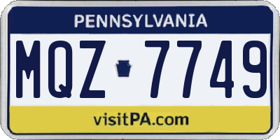 PA license plate MQZ7749