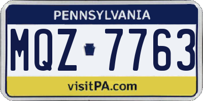 PA license plate MQZ7763
