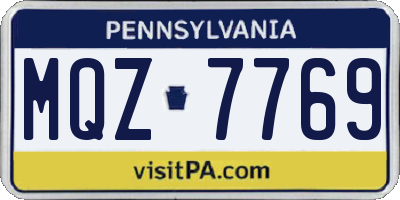 PA license plate MQZ7769